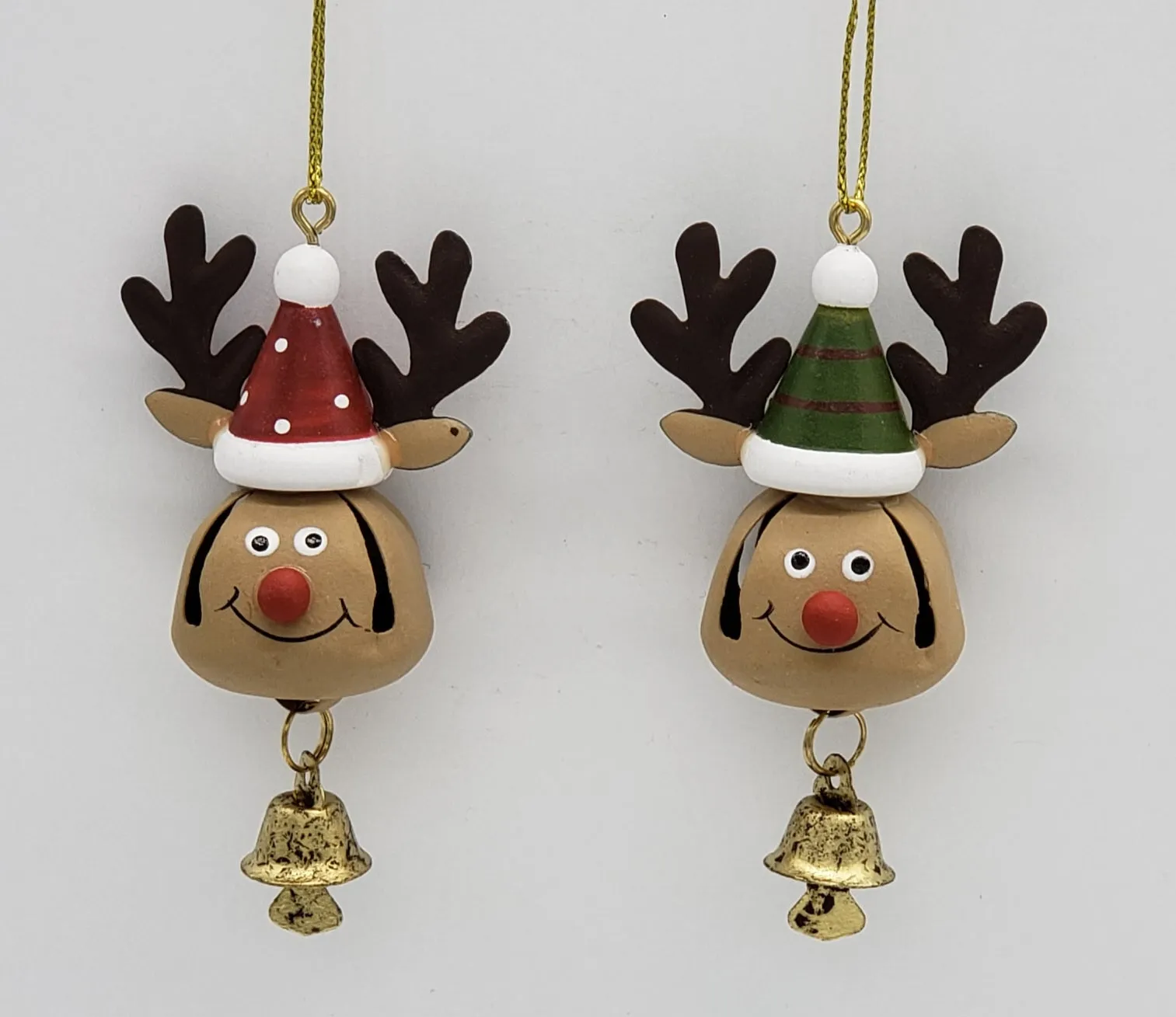 Jingle Bell Reindeer Head Ornament