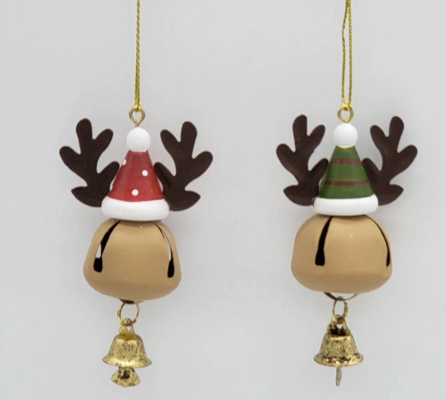 Jingle Bell Reindeer Head Ornament