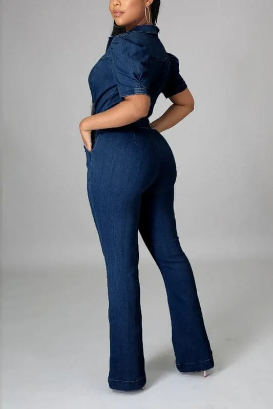 JZ731 V Neck Long Sleeves Bodycon Jumpsuit