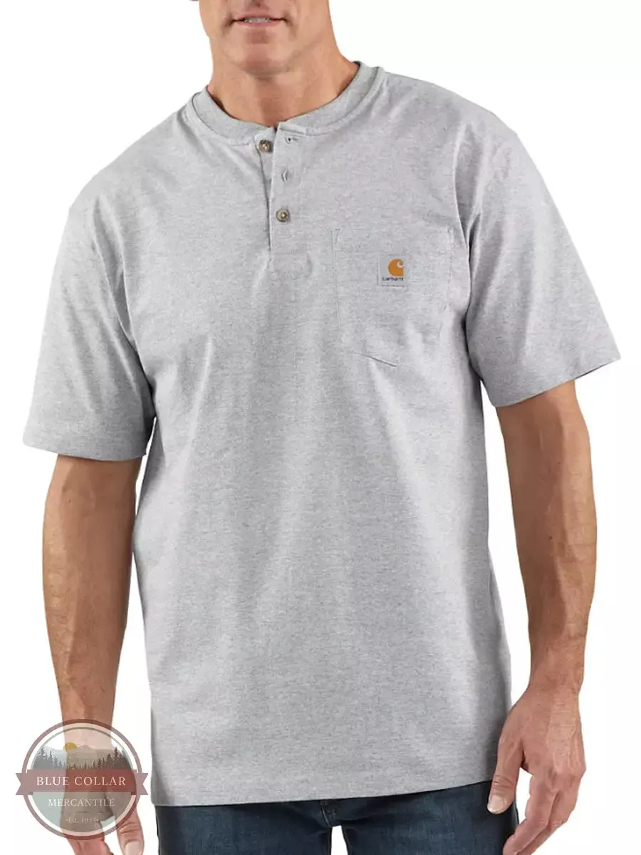 K84 Loose Fit Heavyweight Short Sleeve Pocket Henley T-Shirt