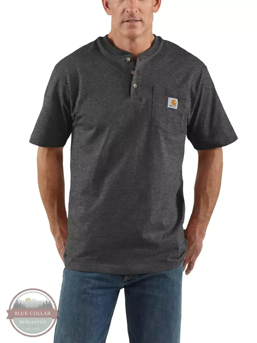 K84 Loose Fit Heavyweight Short Sleeve Pocket Henley T-Shirt