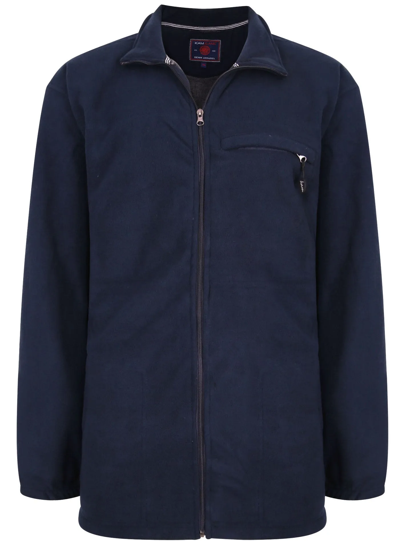 Kam Jeanswear Men's Plus Size Bonded Fleece Jacket in 2 Colours, Sizes 1XL to 8XL
