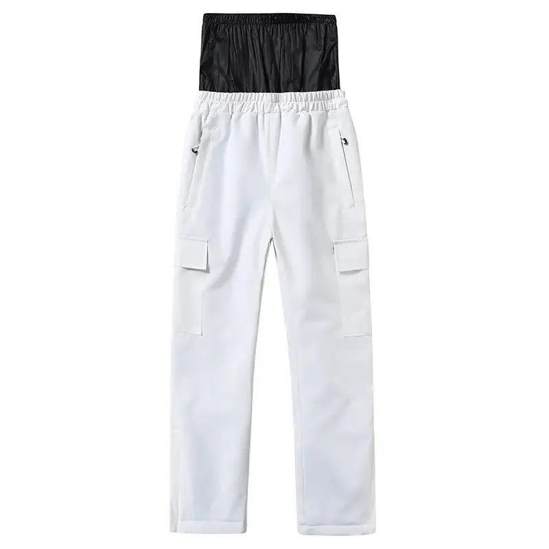 Kids High Waist Snowboard Pants Cargo Pockets Ski Pants