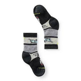 Kid's Smartwool Hike Full Cushion Garden Bugs Pattern Crew Socks Color: Charcoal