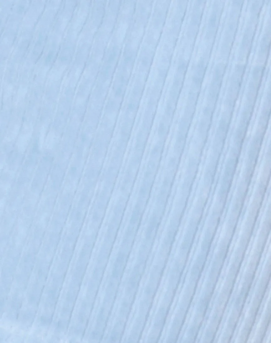 Kimmy Mini Skirt in Fluffy Knit Baby Blue