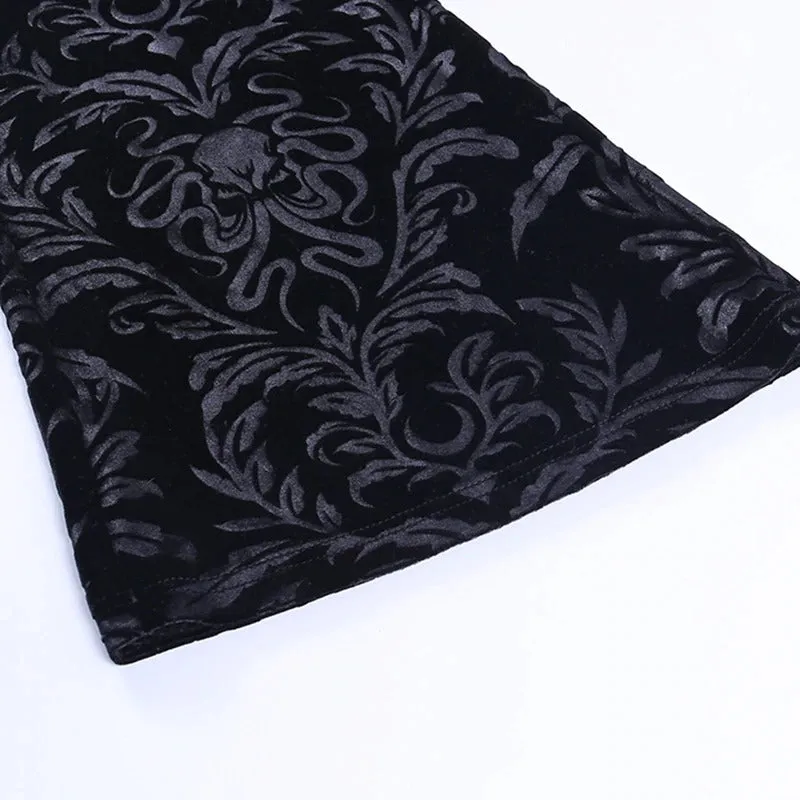 Lady's Retro Gothic Pants With High Waist / Women's Vintage Flared Pants