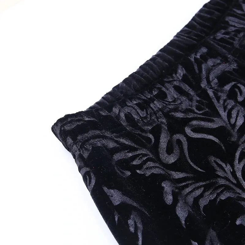 Lady's Retro Gothic Pants With High Waist / Women's Vintage Flared Pants