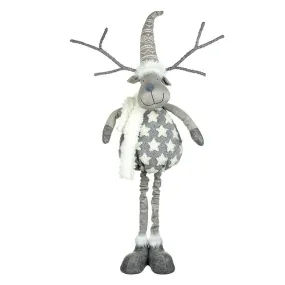Large Grey Standing Moose With Stars