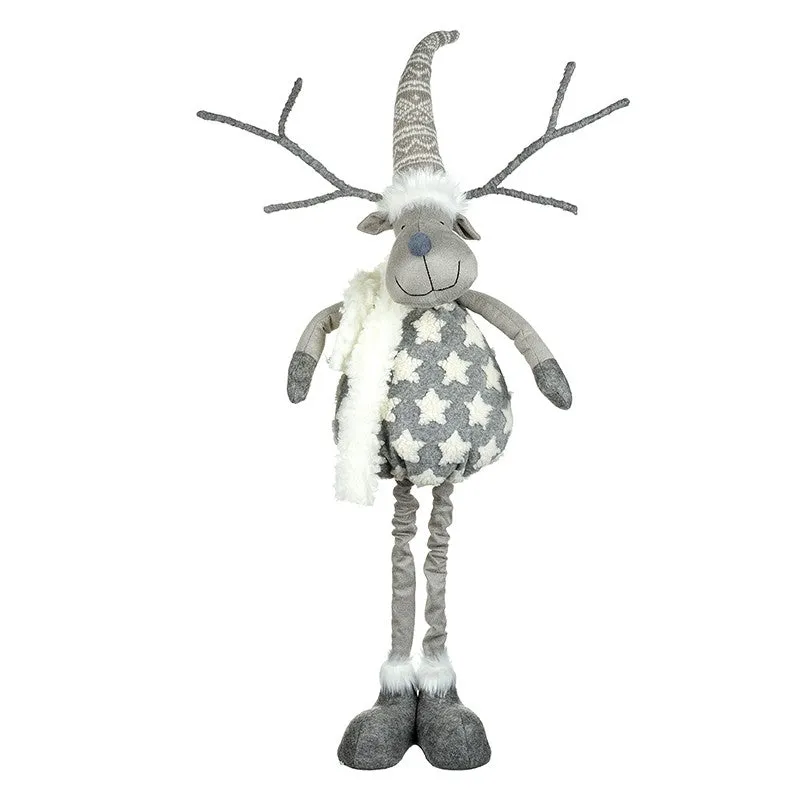 Large Grey Standing Moose With Stars