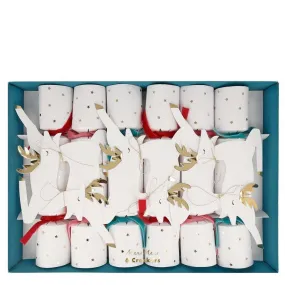 Leaping Reindeer Crackers, Set of 6 Meri Meri Medium Reindeer Crackers, Fun Christmas Party Favors and Stocking Stuffers!