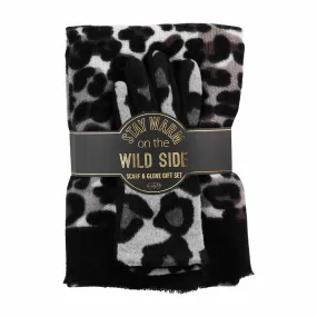 Leopard Scarf and Glove Set