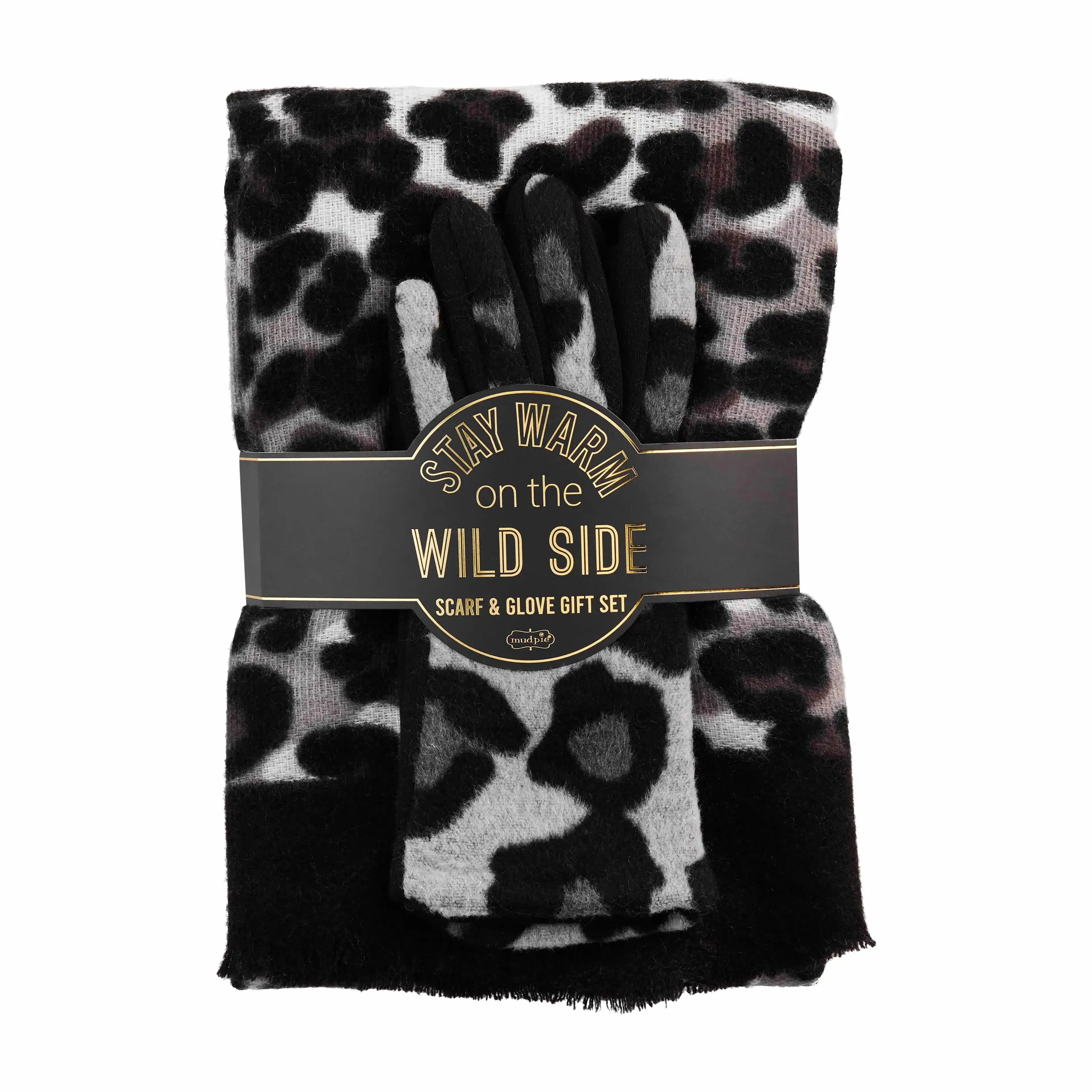 Leopard Scarf and Glove Set