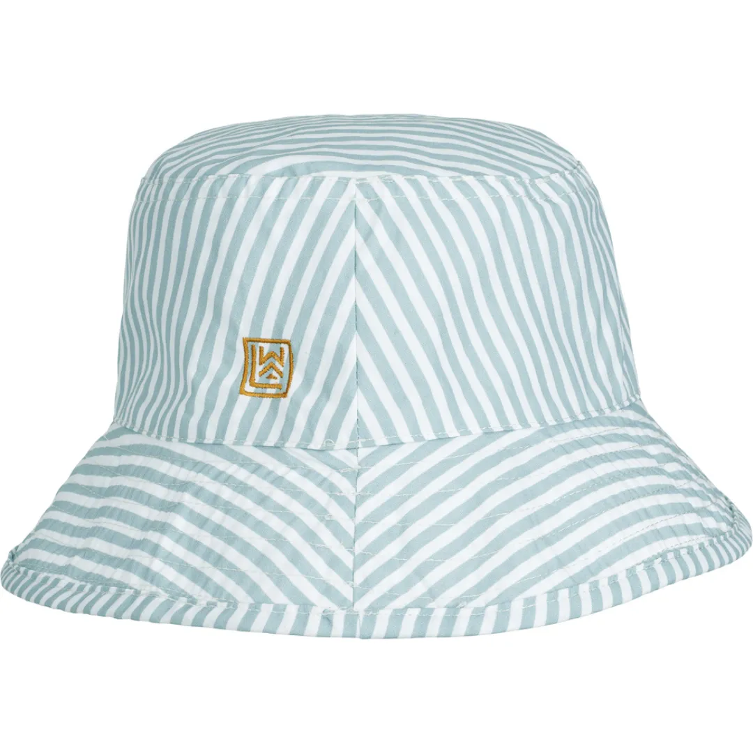 Liewood Damon Sun Hat Bucket Hat | Stripe Sea Blue /White