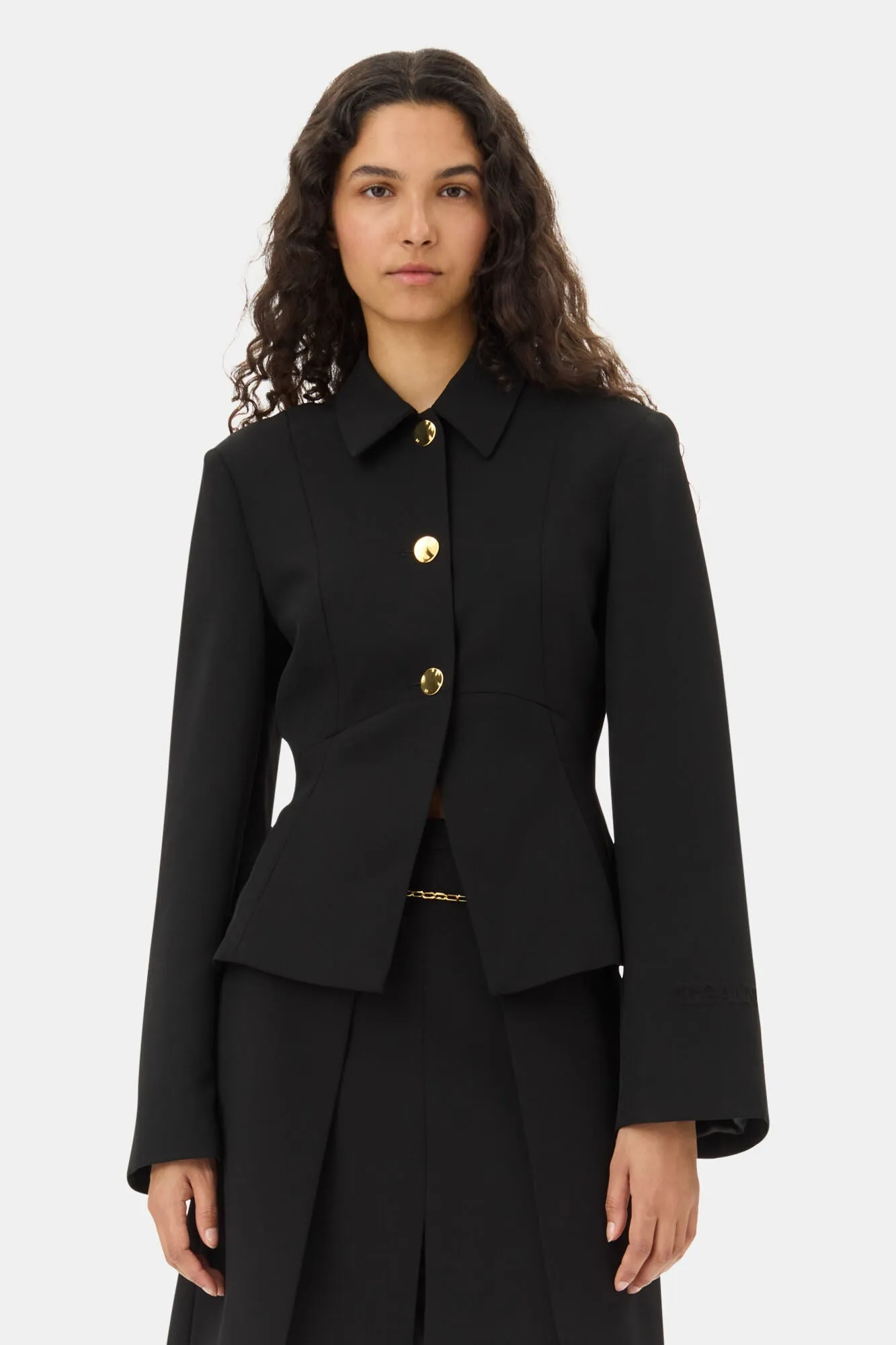 Light Twill Suiting Blazer - Black