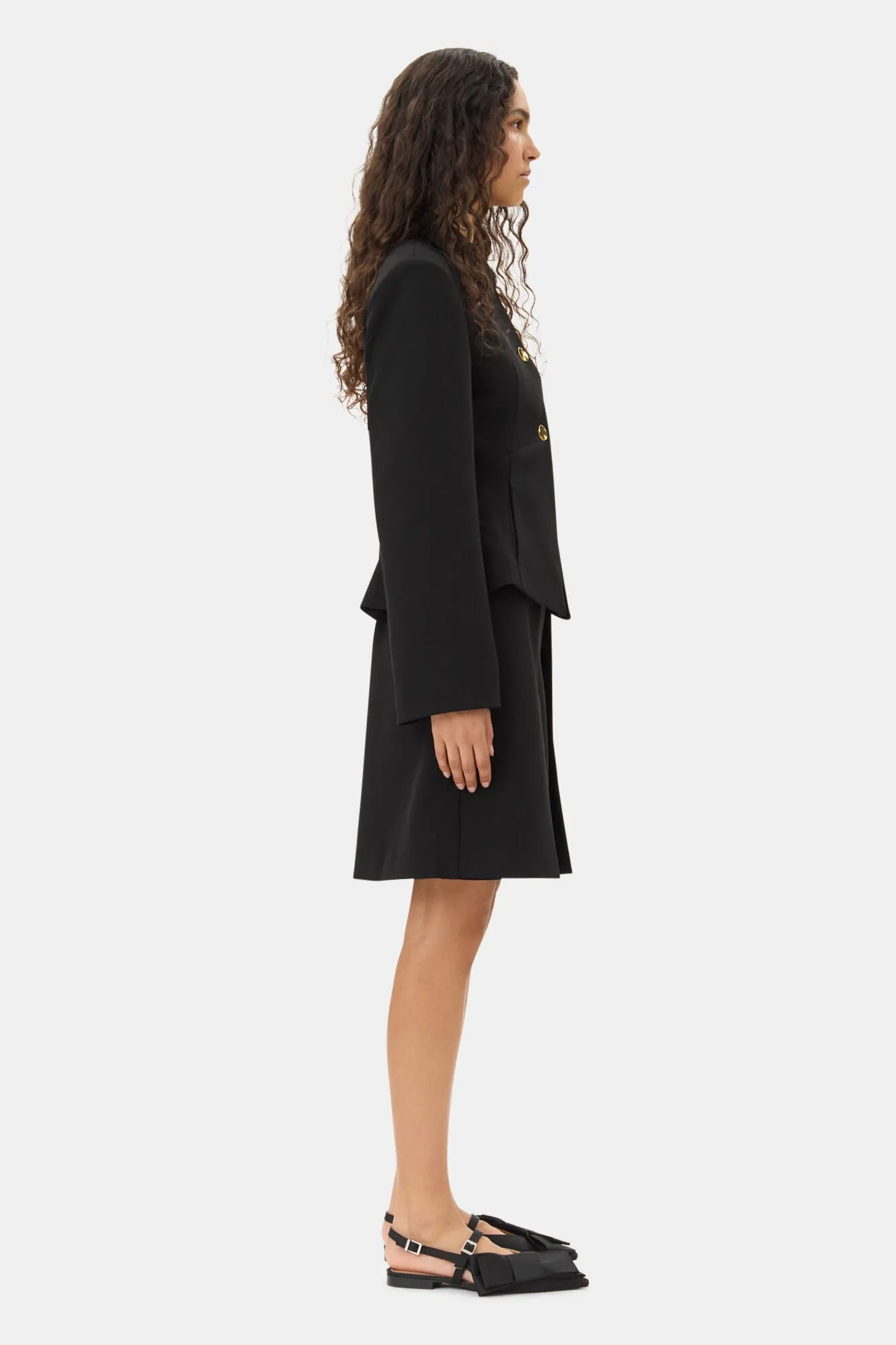 Light Twill Suiting Blazer - Black