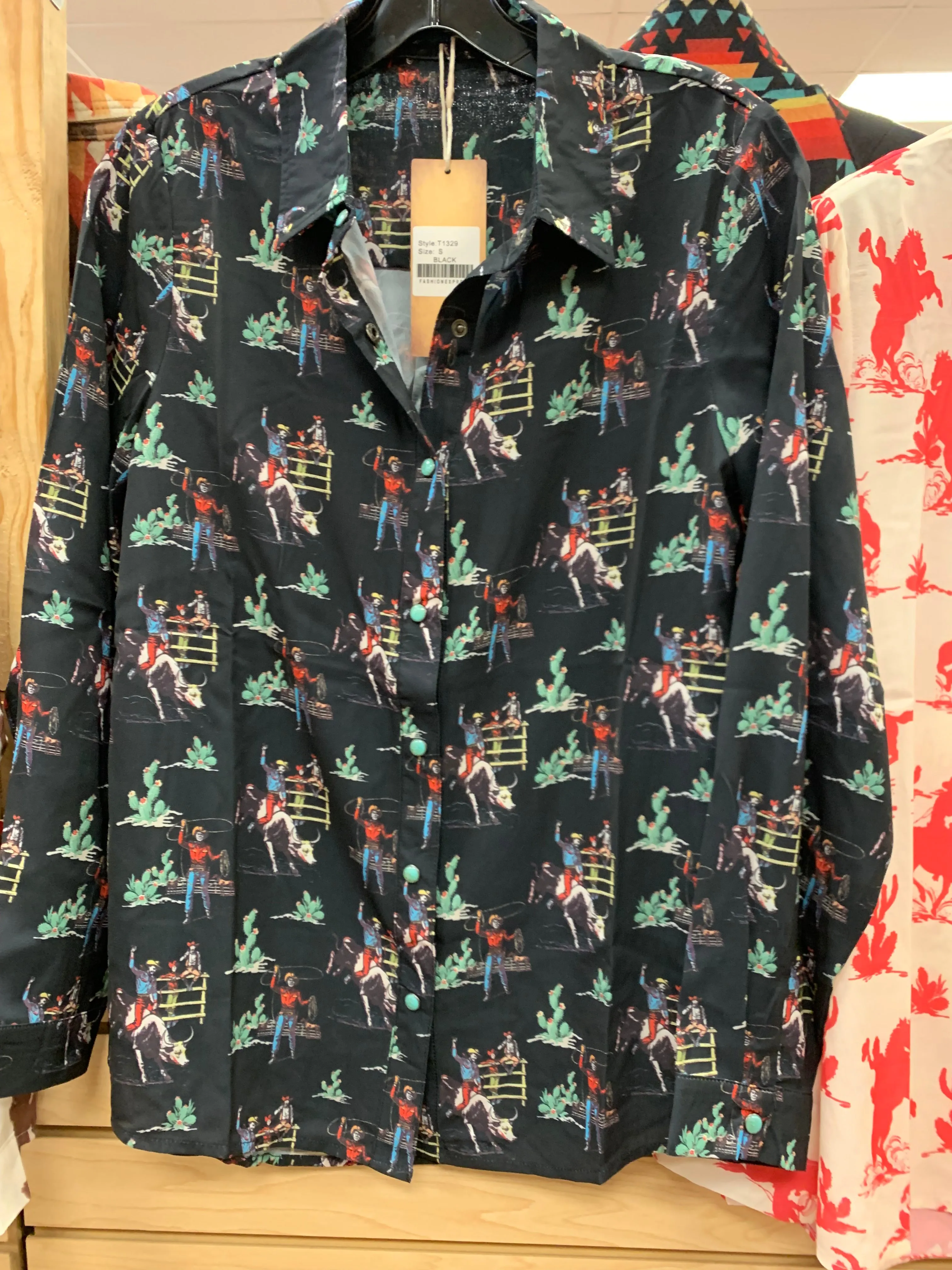 Long Sleeve Rodeo Black Pearl Snap Shirt