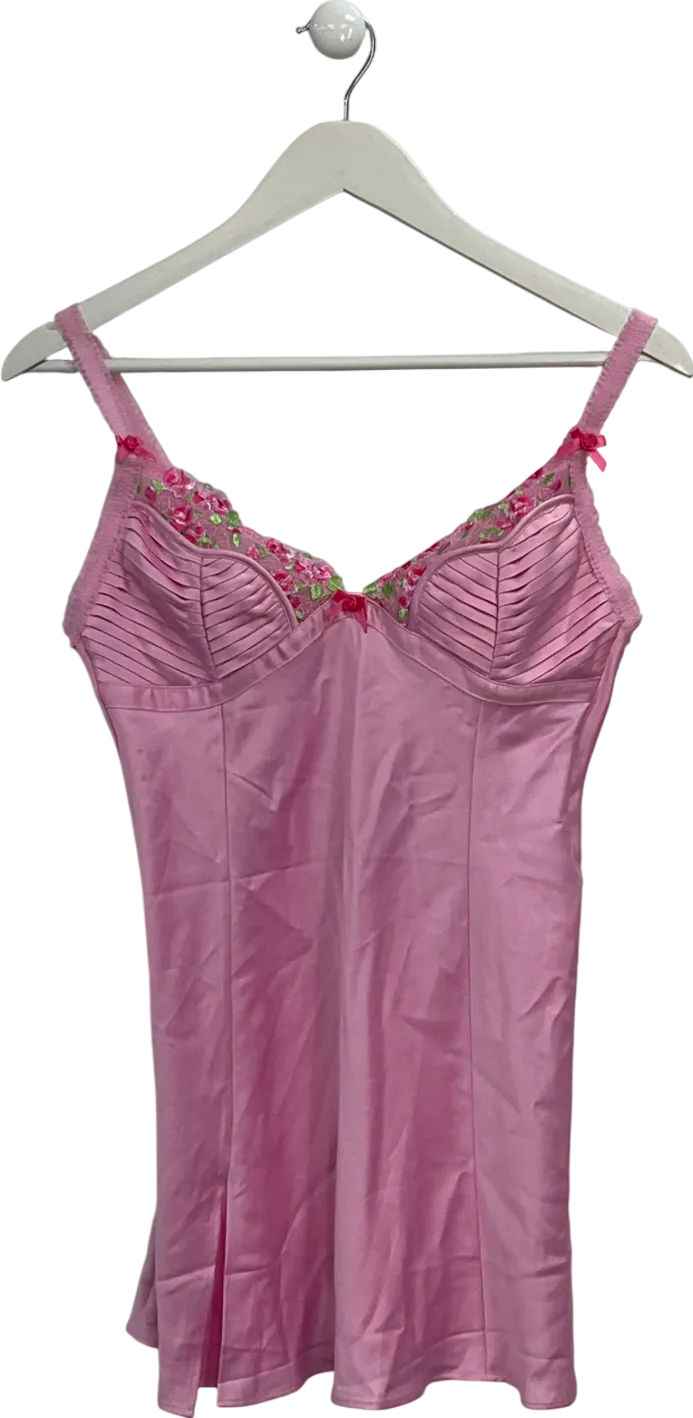 Lounge Underwear Pink Eden Slip Dress And Thong UK XS