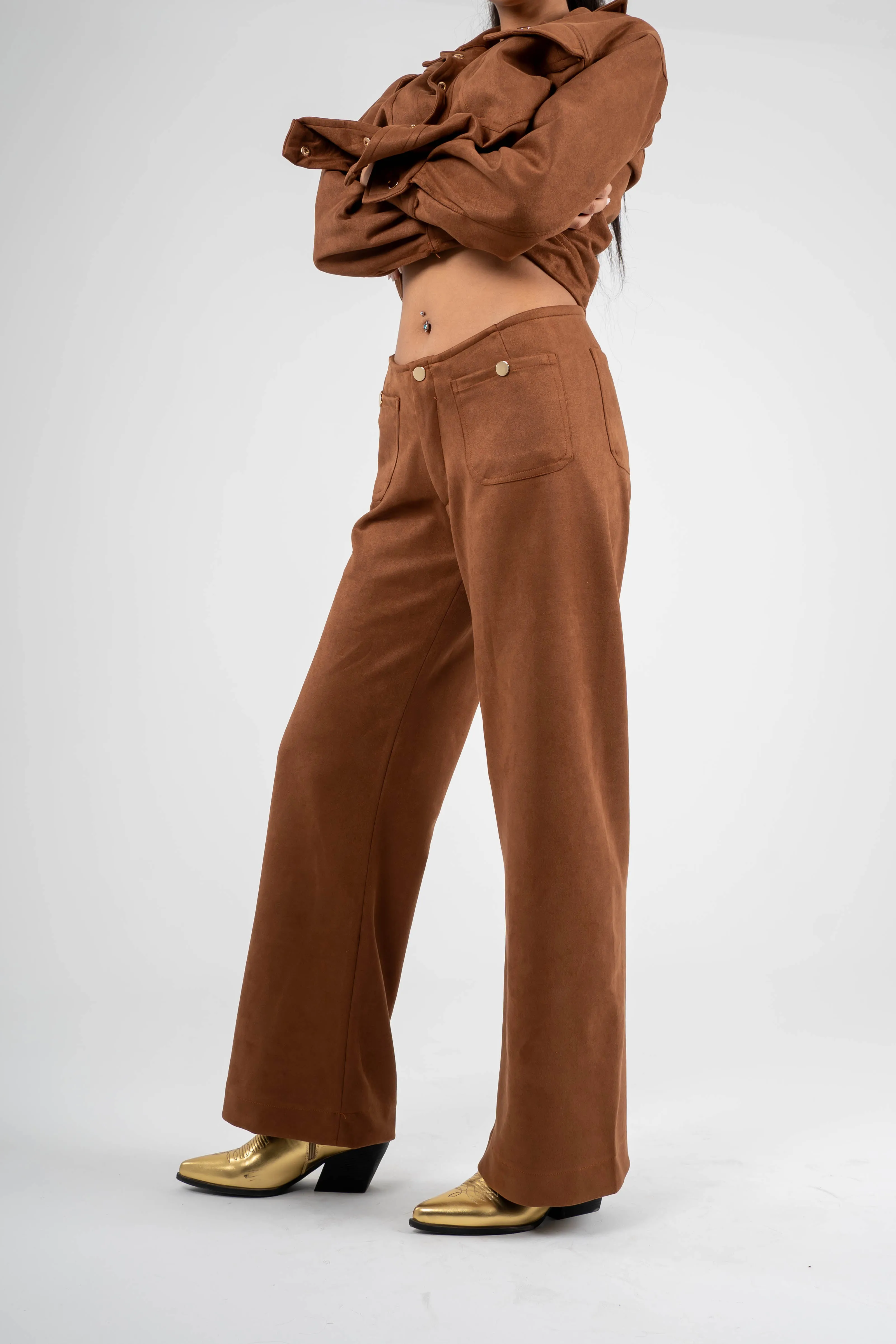 Luxe Suede High Waist Pants - EIAP