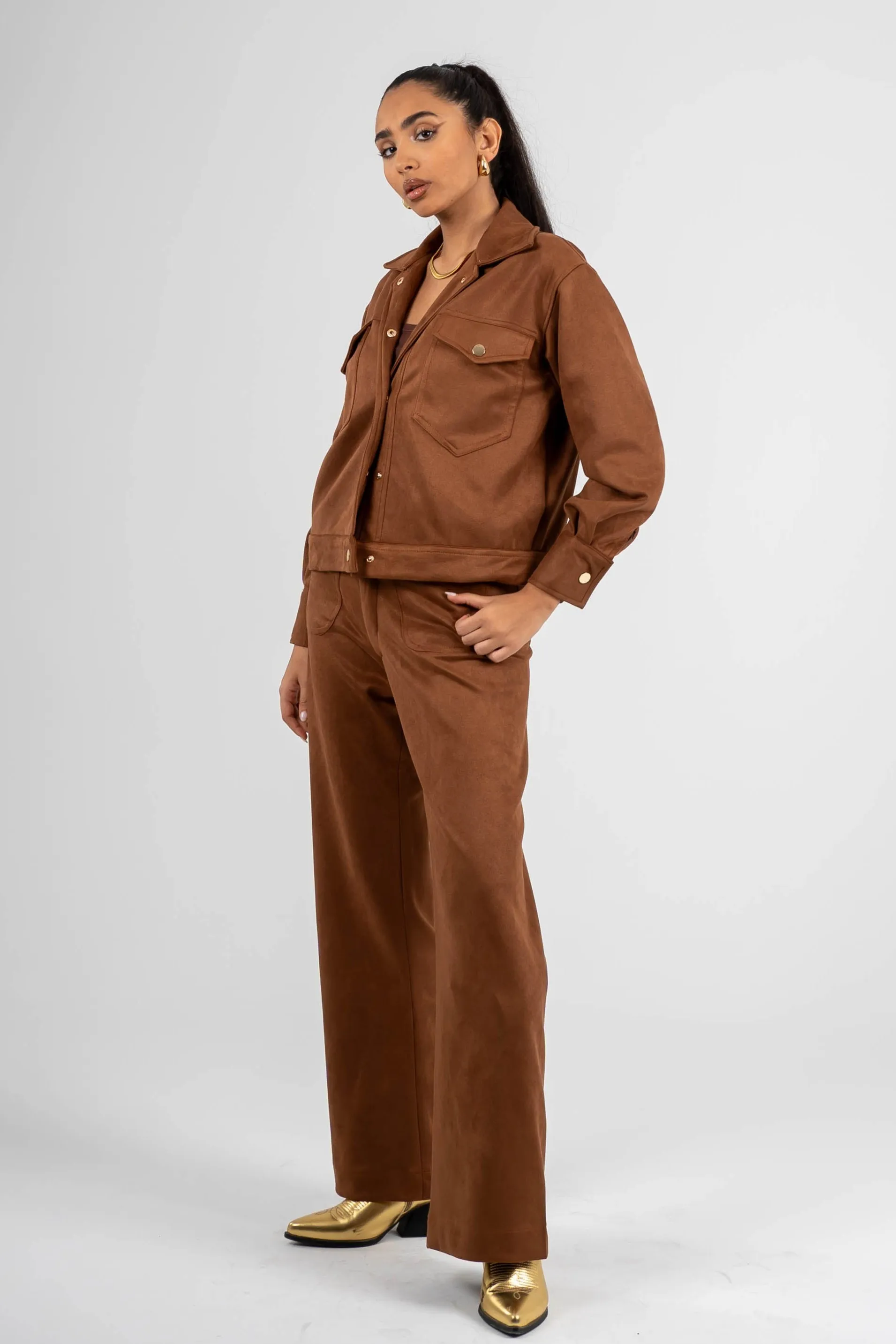 Luxe Suede High Waist Pants - EIAP