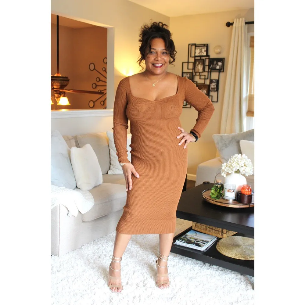 Madison Rib Knit Midi Dress