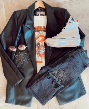 MATRIX Vegan Leather Blazer Jacket