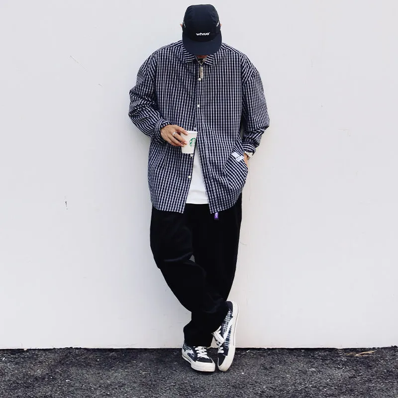 Mens Corduroy Pants Japanese Cityboy Autumn and Winter Thick Male Wide Leg Loose Casual Trousers