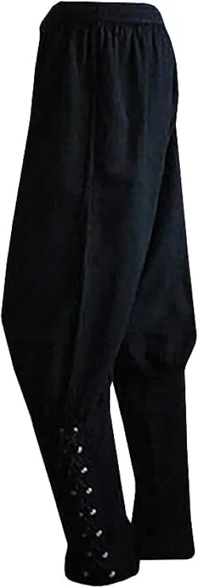 Mens Medieval Ankle Pants Viking Pirate Trousers Renaissance Costume Pants