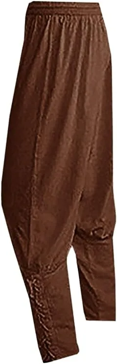 Mens Medieval Ankle Pants Viking Pirate Trousers Renaissance Costume Pants