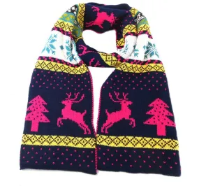 Nordic Winter Deer Cashmere Reverse Knit Scarves