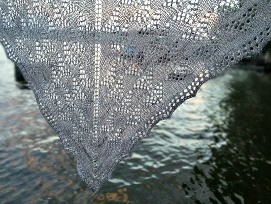 Ocean in the Moonlight Shawl, Knitting Pattern for Lace Yarn