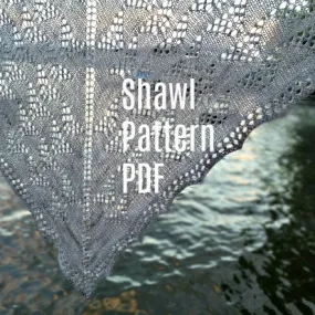 Ocean in the Moonlight Shawl, Knitting Pattern for Lace Yarn