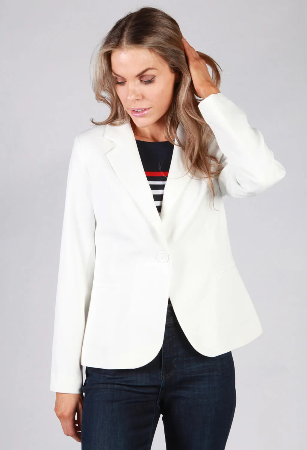 Off White Button Blazer