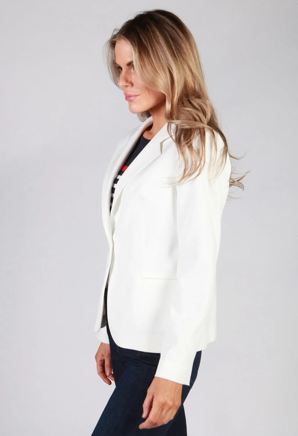 Off White Button Blazer