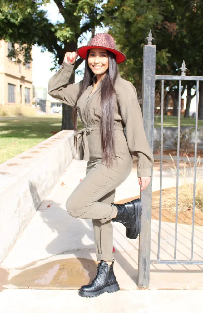 Olive Long Sleeve Jumpsuit