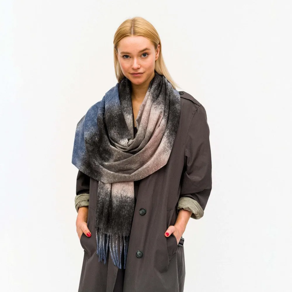Ombre Striped Knit Scarf