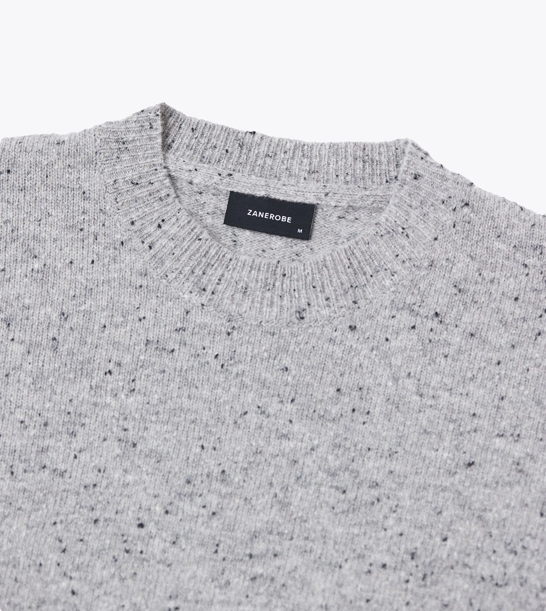 OS Crew Knit Grey Flec