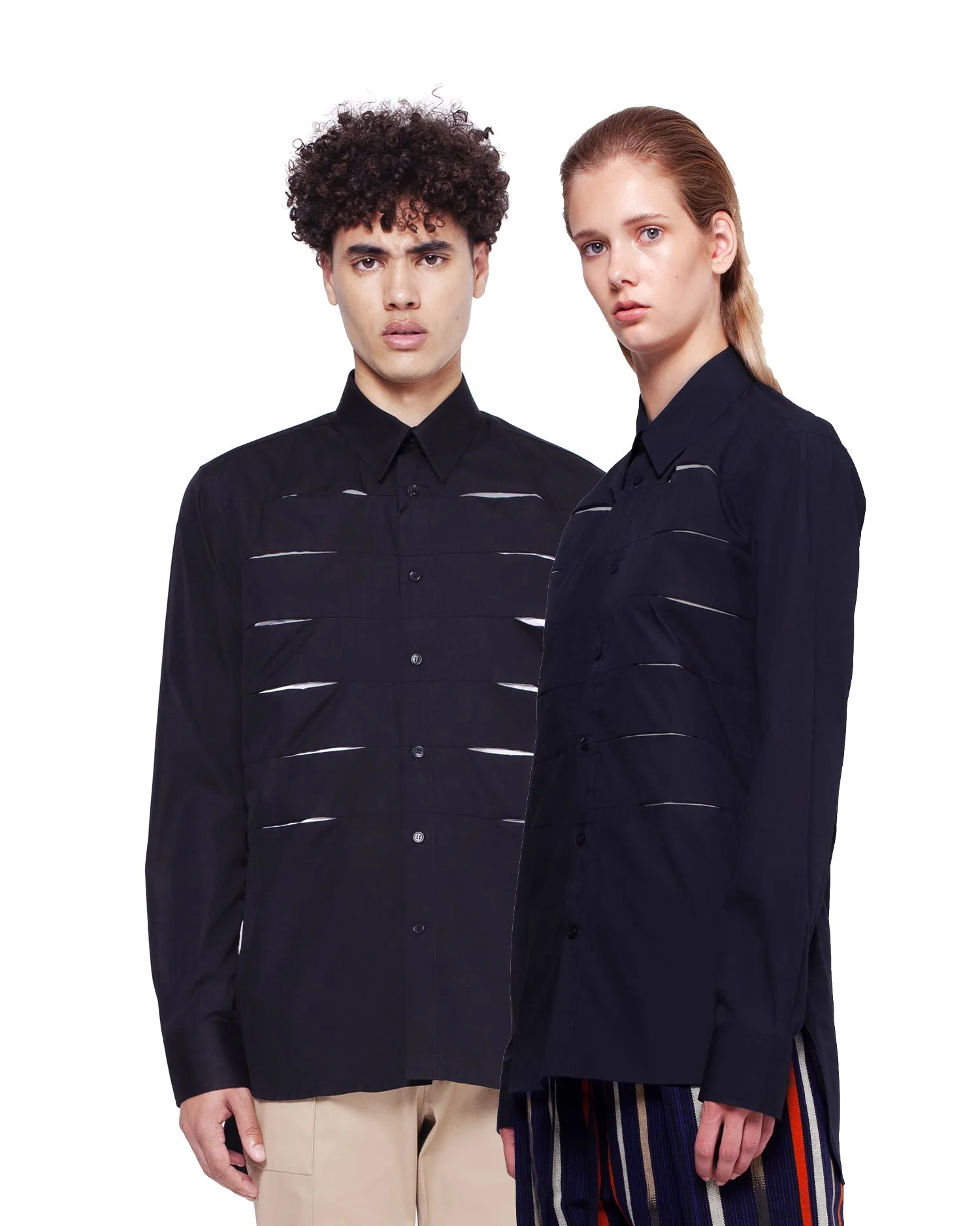 Peekaboo Slim-Fit Shirt - Black/White