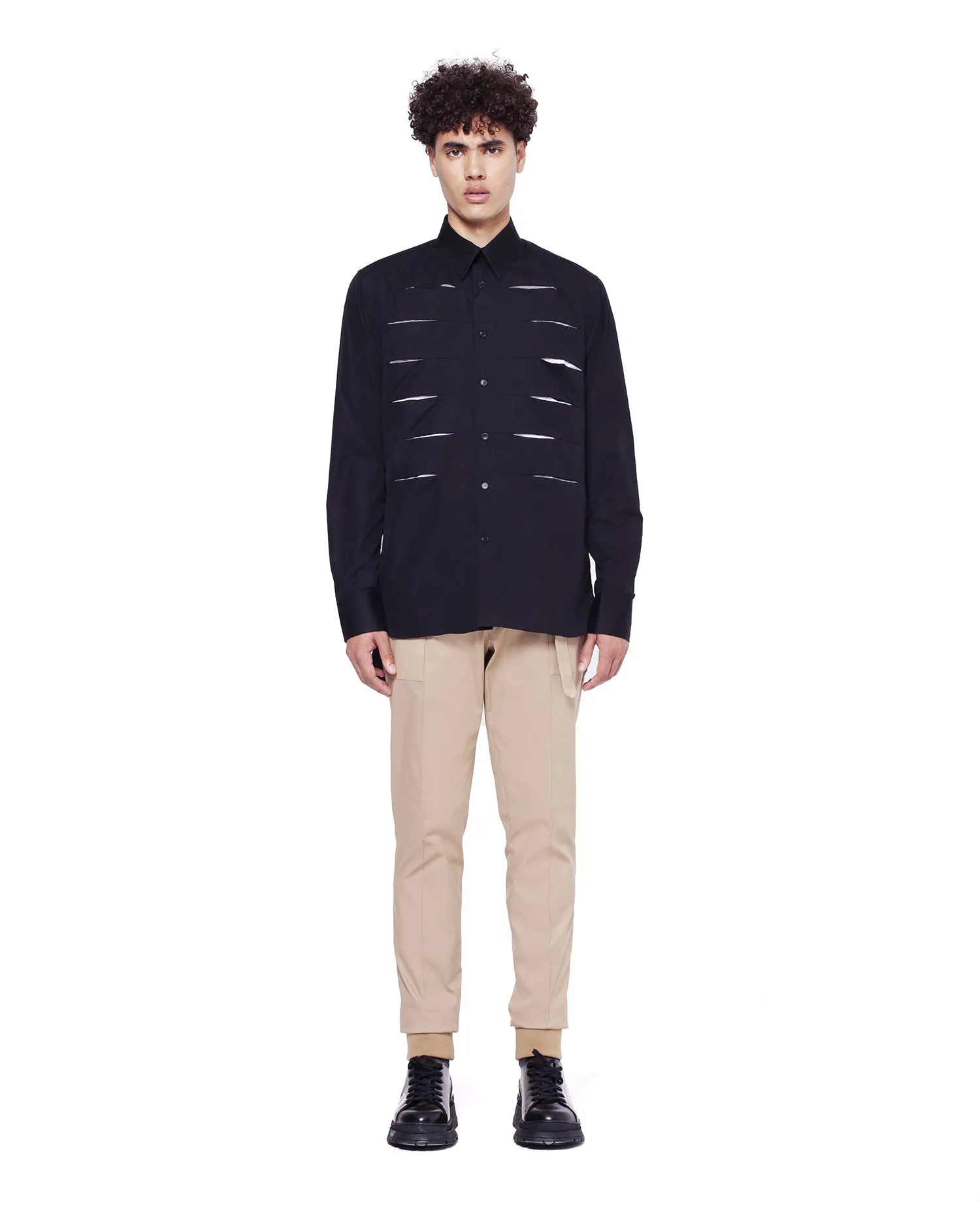 Peekaboo Slim-Fit Shirt - Black/White