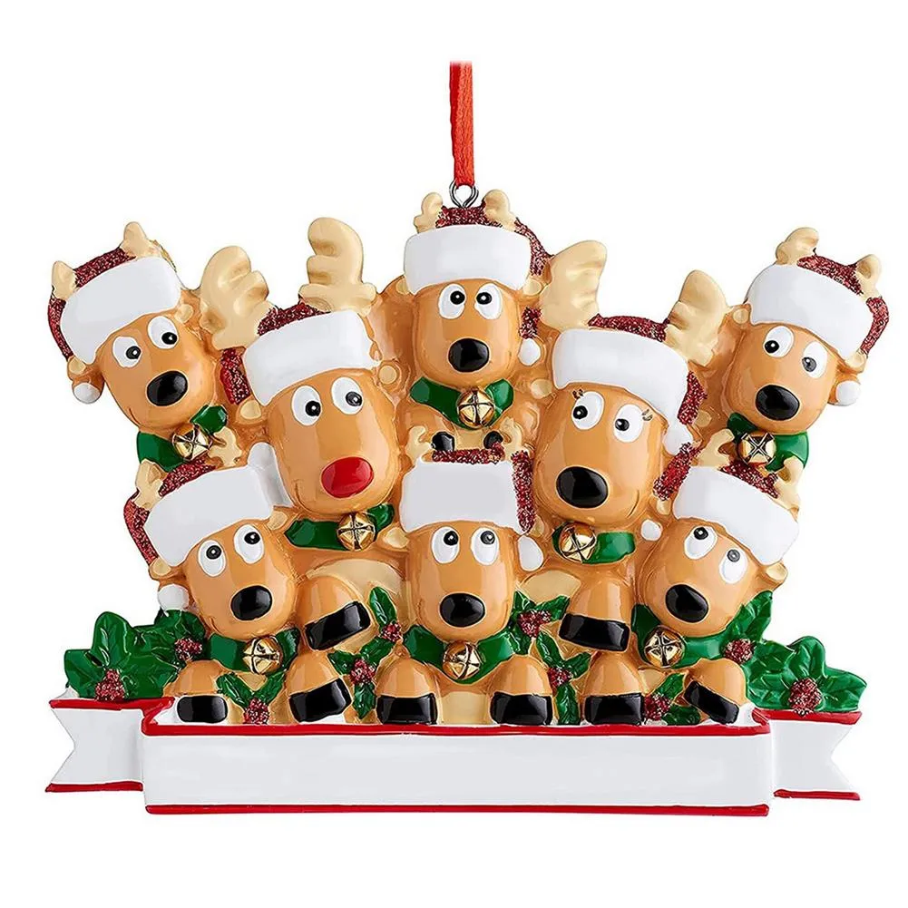 Personalised Family Christmas Xmas Tree Bauble Decoration Ornament Elk Deer Family Christmas Holiday Decorations