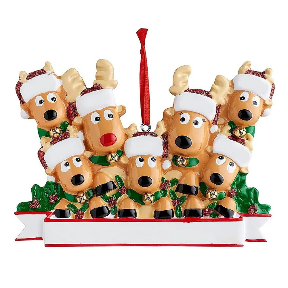 Personalised Family Christmas Xmas Tree Bauble Decoration Ornament Elk Deer Family Christmas Holiday Decorations