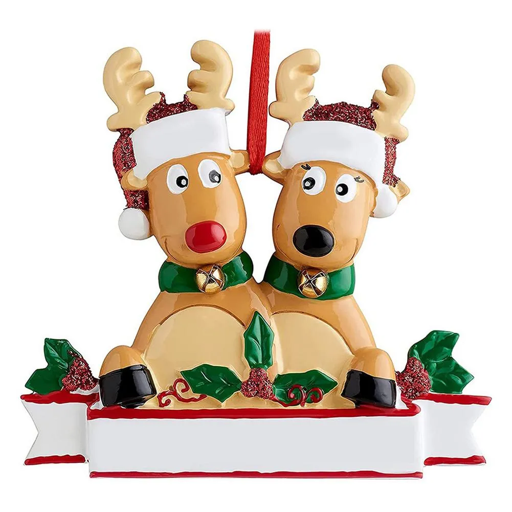 Personalised Family Christmas Xmas Tree Bauble Decoration Ornament Elk Deer Family Christmas Holiday Decorations