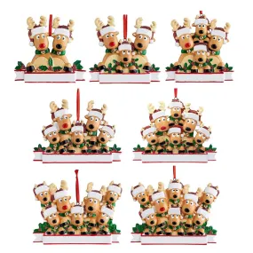 Personalised Family Christmas Xmas Tree Bauble Decoration Ornament Elk Deer Family Christmas Holiday Decorations