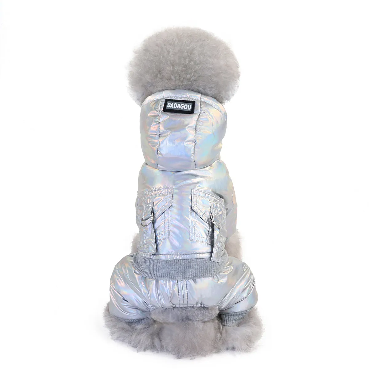 Pet / Dog / Cat Trendy Metallic Silver Parker Snowsuit
