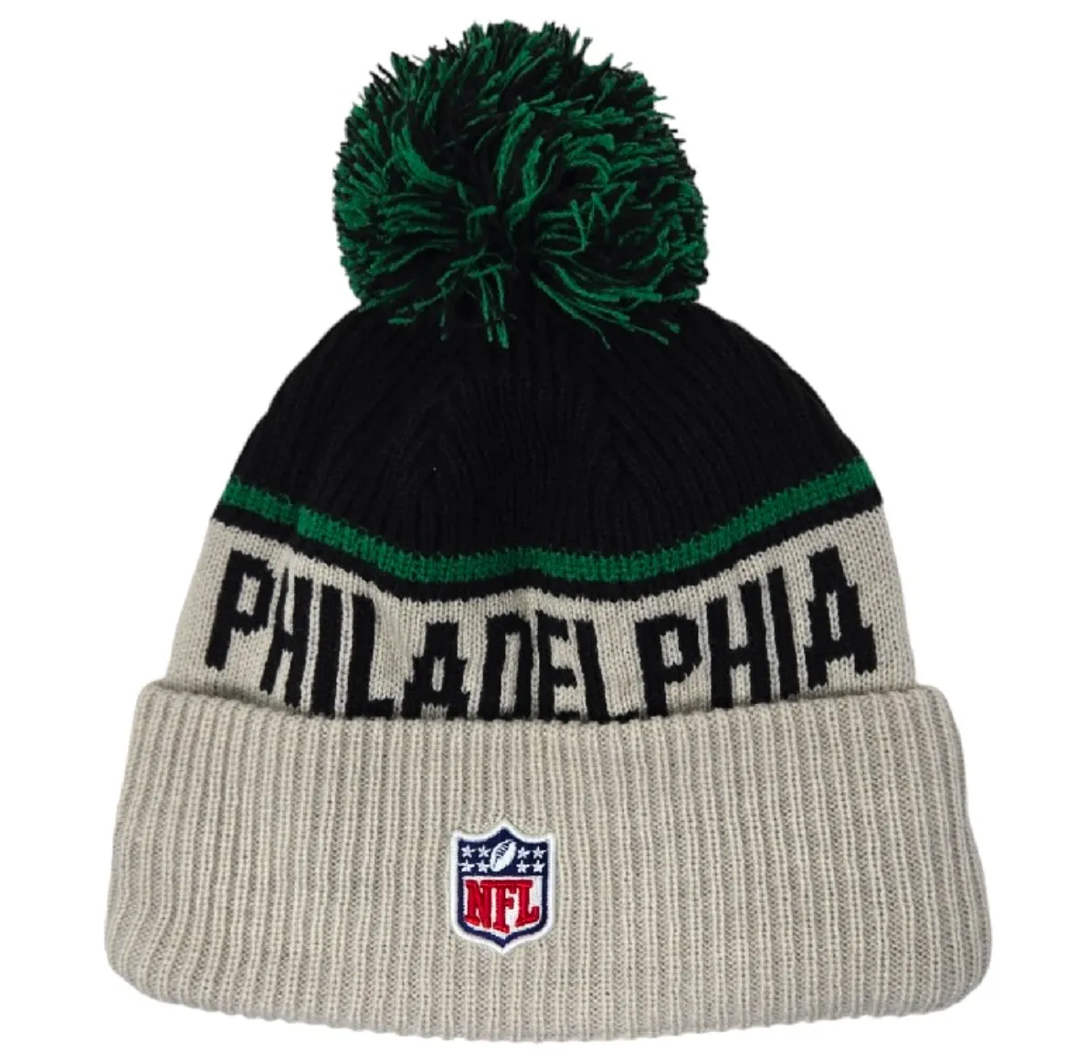 Philadelphia Eagles 2024 Historic Alternate Sideline Cuffed Knit With Pom Beanie