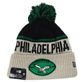 Philadelphia Eagles 2024 Historic Alternate Sideline Cuffed Knit With Pom Beanie
