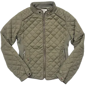 Piping Detail Quilted Jacket - Olive
