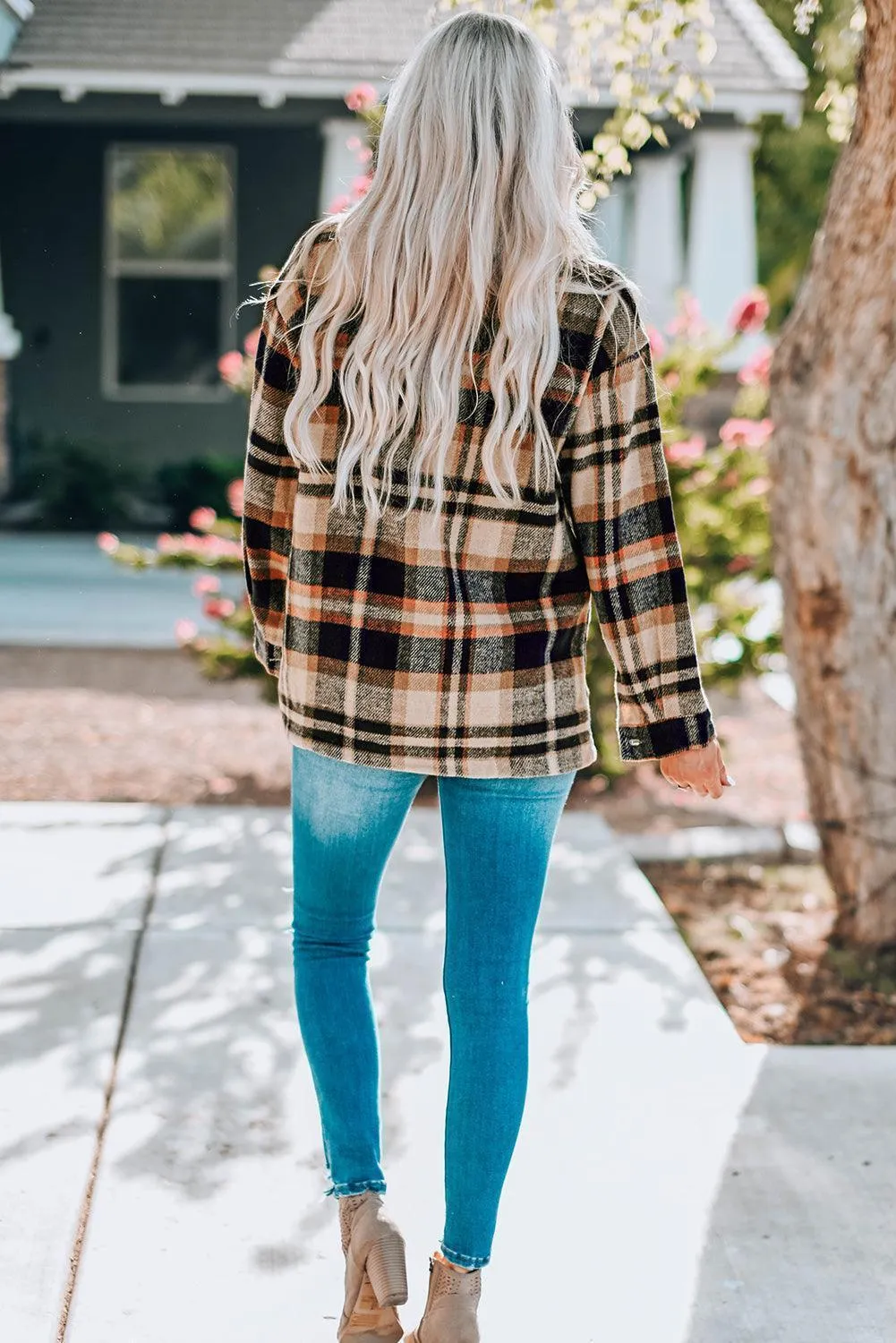 Plaid Shacket with Breast Pockets