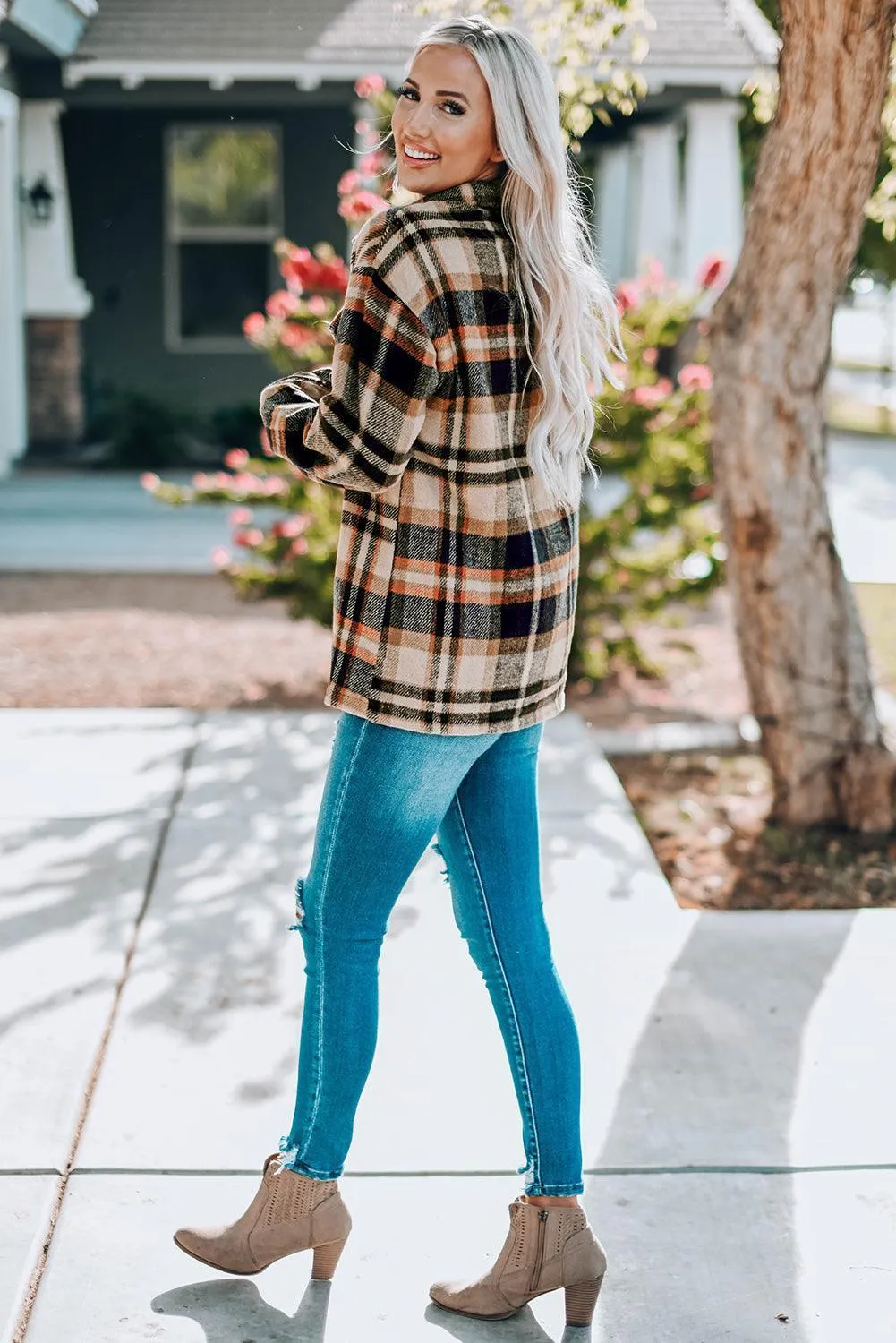 Plaid Shacket with Breast Pockets