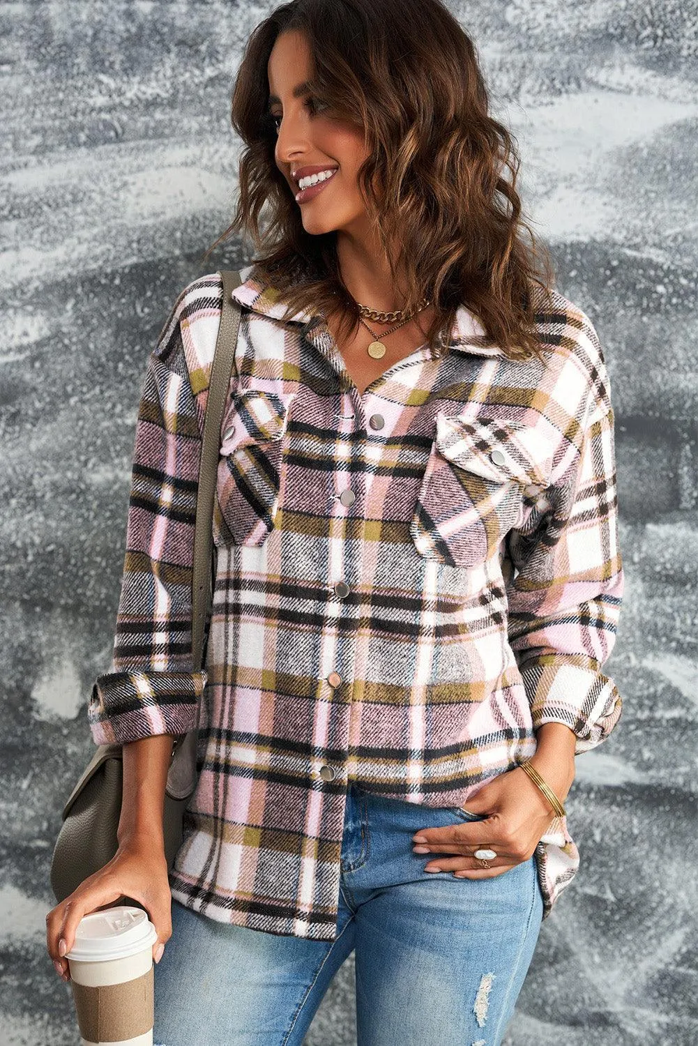 Plaid Shacket with Breast Pockets