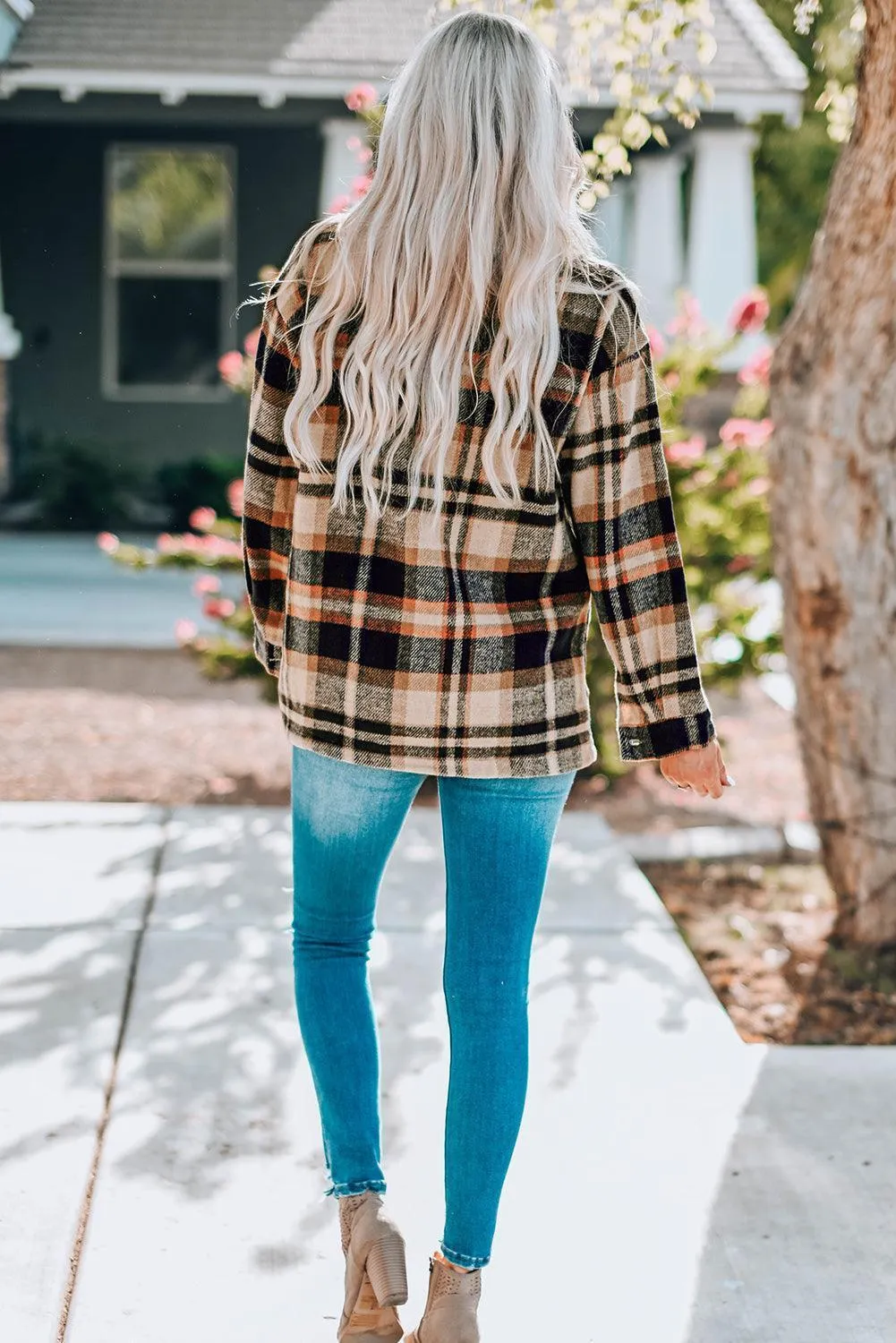 Plaid Shacket with Breast Pockets